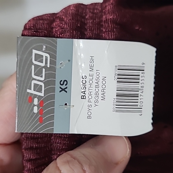 💥NWT BCG Maroon Perforated Athletic Shorts with Elastic Waistband size XS (6-7) - Picture 3 of 4